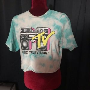 Tye die cropped MTV tee